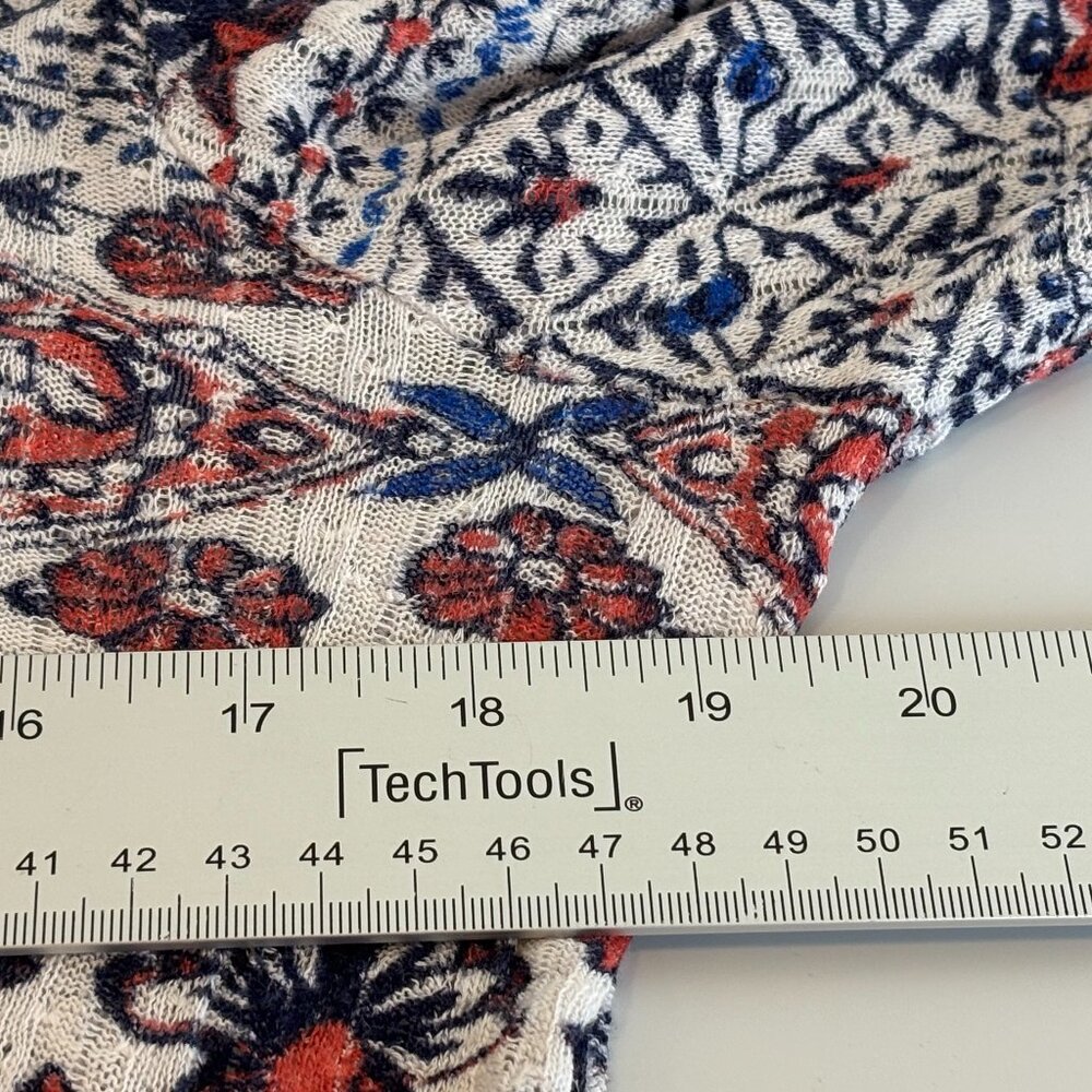 Lucky Brand Women's L Knit Top Floral Print High-Low Turtleneck‎ Split Back Boho - Picture 16 of 16